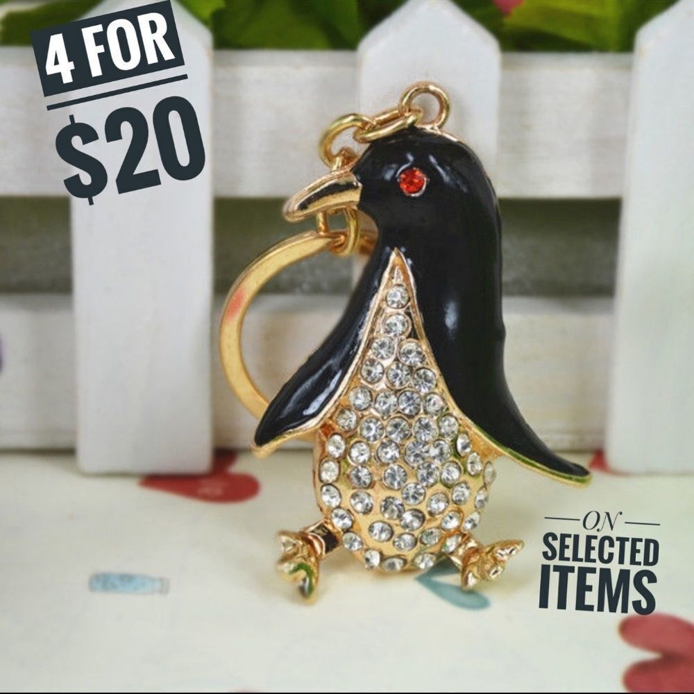 Keyring Penguin Black and Gold 4 for $20